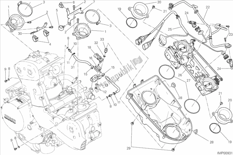 All parts for the 017 - Throttle Body of the Ducati Monster 1200 S Stripes 2015